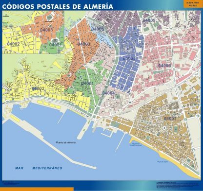 Almeria códigos postales gigante. Mapas grandes para Chile y América