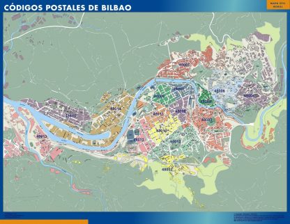 Bilbao códigos postales gigante. Mapas grandes para Chile y América