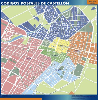 Castellon códigos postales gigante. Mapas grandes para Chile y América
