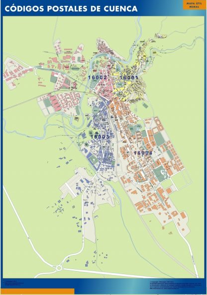 Cuenca códigos postales gigante. Mapas grandes para Chile y América