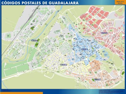 Guadalajara códigos postales gigante. Mapas grandes para Chile y América