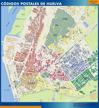 Huelva códigos postales gigante. Mapas grandes para Chile y América