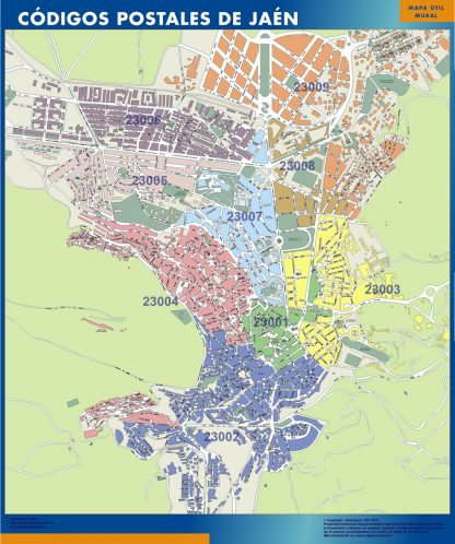Jaen códigos postales gigante. Mapas grandes para Chile y América