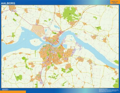 Mapa Aalborg en Dinamarca gigante. Mapas grandes para Chile y América