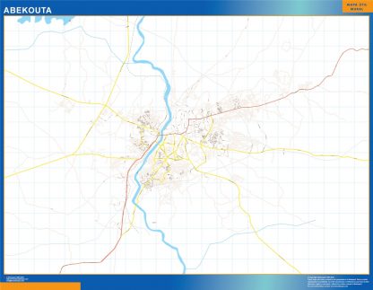 Mapa Abekouta en Nigeria gigante. Mapas grandes para Chile y América