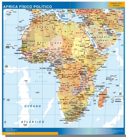 Mapa Africa gigante. Mapas grandes para Chile y América