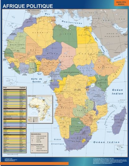 Mapa Africa Politico gigante. Mapas grandes para Chile y América