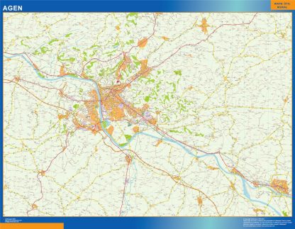 Mapa Agen en Francia gigante. Mapas grandes para Chile y América