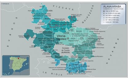Mapa Alava por municipios gigante. Mapas grandes para Chile y América