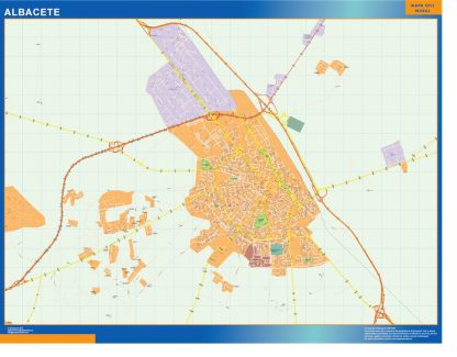 Mapa Albacete callejero gigante. Mapas grandes para Chile y América