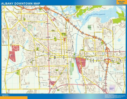 Mapa Albany downtown gigante. Mapas grandes para Chile y América