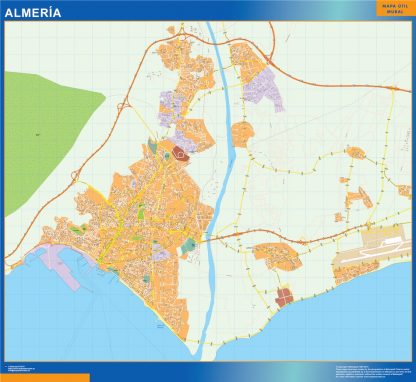 Mapa Almeria callejero gigante. Mapas grandes para Chile y América