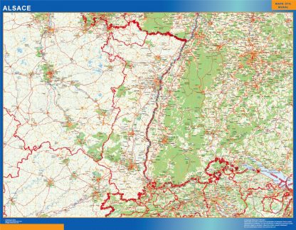Mapa Alsace en Francia gigante. Mapas grandes para Chile y América