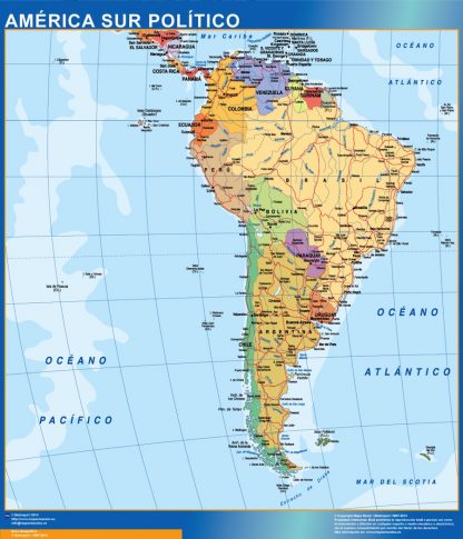 Mapa America Sur gigante. Mapas grandes para Chile y América