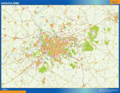 Mapa Angouleme en Francia gigante. Mapas grandes para Chile y América
