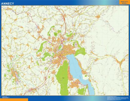 Mapa Annecy en Francia gigante. Mapas grandes para Chile y América
