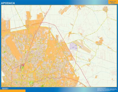 Mapa Apodaca en Mexico gigante. Mapas grandes para Chile y América