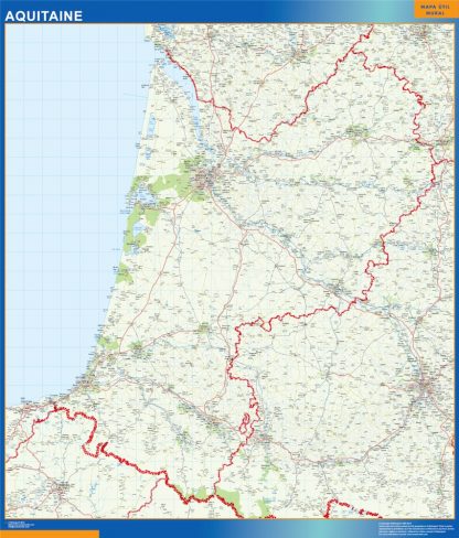 Mapa Aquitaine en Francia gigante. Mapas grandes para Chile y América
