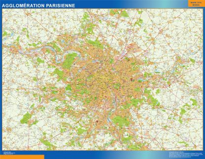 Mapa Area Paris en Francia gigante. Mapas grandes para Chile y América