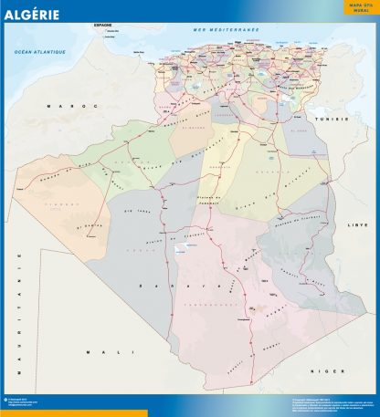 Mapa Argelia gigante. Mapas grandes para Chile y América