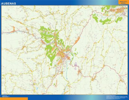 Mapa Aubenas en Francia gigante. Mapas grandes para Chile y América