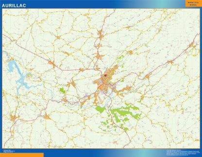 Mapa Aurillac en Francia gigante. Mapas grandes para Chile y América
