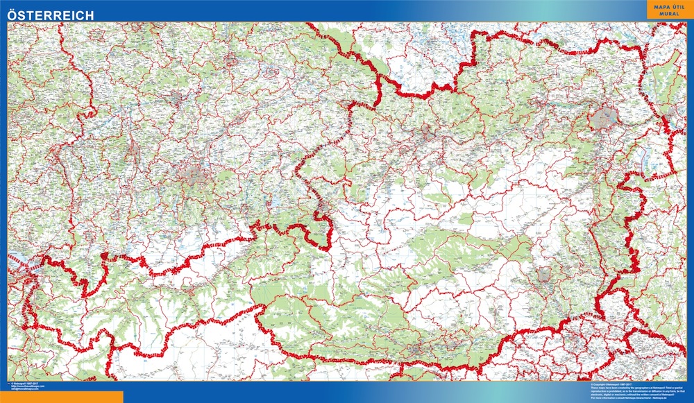 Mapa Austria gigante. Mapas grandes para Chile y América