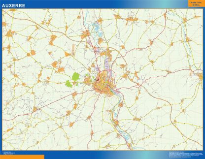 Mapa Auxerre en Francia gigante. Mapas grandes para Chile y América