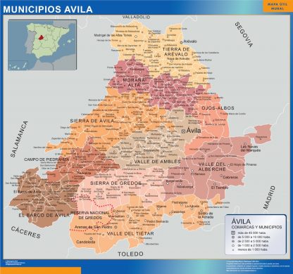 Mapa Avila por municipios gigante. Mapas grandes para Chile y América