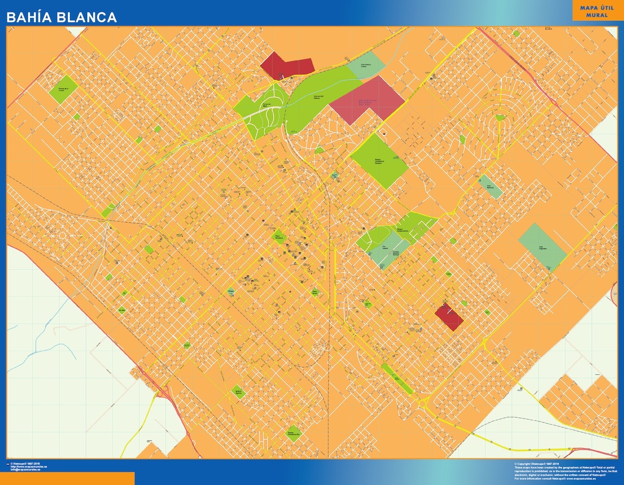 Mapa Bahia Blanca en Argentina gigante. Mapas grandes para Chile y América