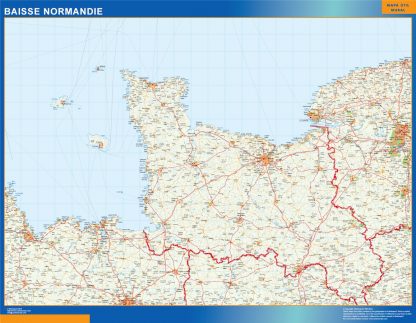 Mapa Baisse Normandie en Francia gigante. Mapas grandes para Chile y América