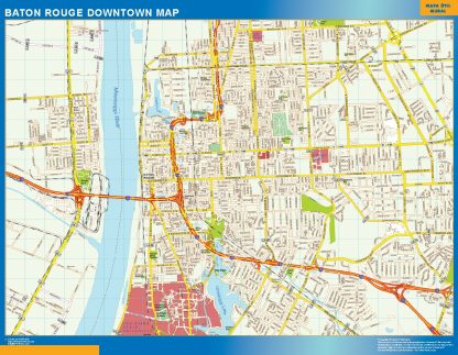 Mapa Baton Rouge downtown gigante. Mapas grandes para Chile y América