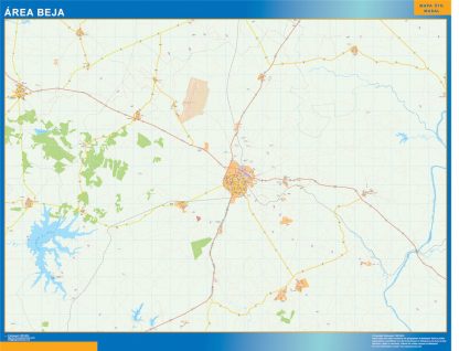 Mapa Beja área urbana gigante. Mapas grandes para Chile y América