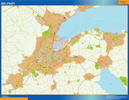Mapa Belfast gigante. Mapas grandes para Chile y América