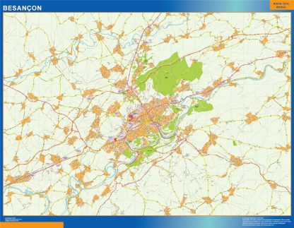 Mapa Besancon en Francia gigante. Mapas grandes para Chile y América