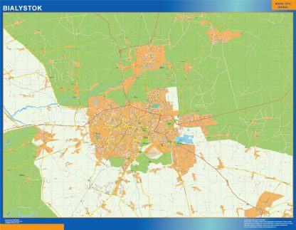 Mapa Bialystok Polonia gigante. Mapas grandes para Chile y América