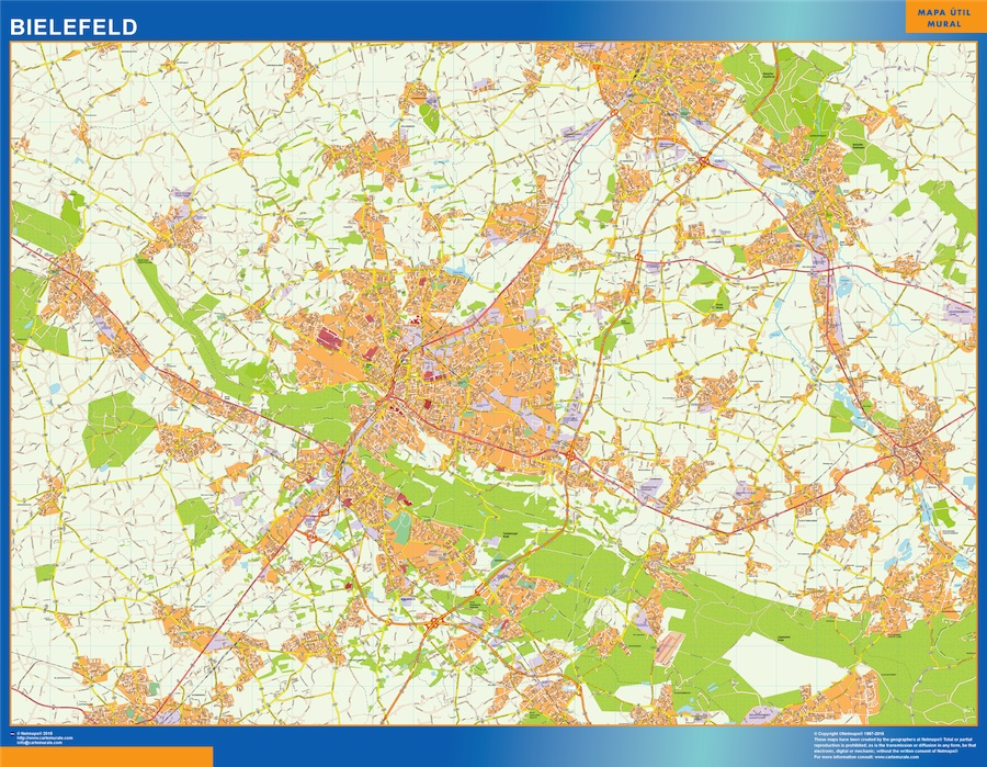 Mapa Bielefeld en Alemania gigante. Mapas grandes para Chile y América