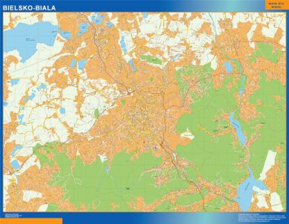 Mapa Bielsko Biala Polonia gigante. Mapas grandes para Chile y América