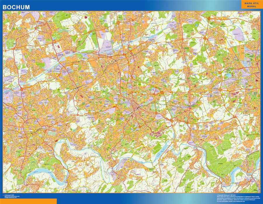 Mapa Bochum en Alemania gigante. Mapas grandes para Chile y América