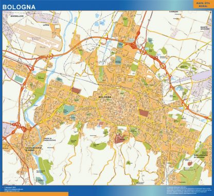 Mapa Bologna gigante. Mapas grandes para Chile y América