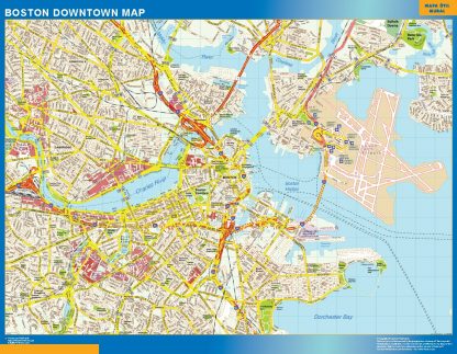Mapa Boston downtown gigante. Mapas grandes para Chile y América