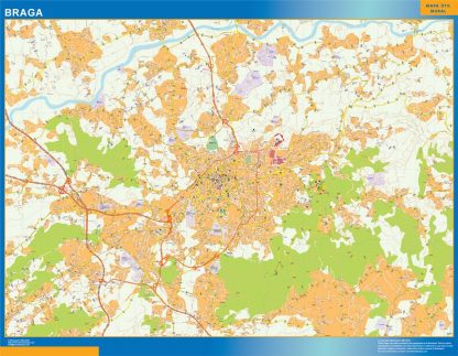 Mapa Braga en gigante. Mapas grandes para Chile y América