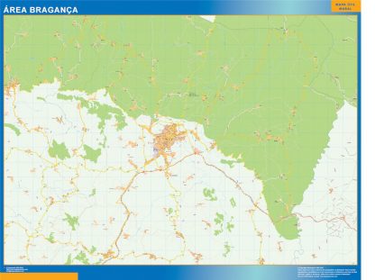 Mapa Braganca área urbana gigante. Mapas grandes para Chile y América