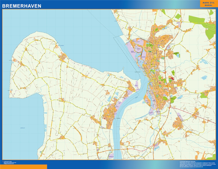 Mapa Bremerhaven en Alemania gigante. Mapas grandes para Chile y América