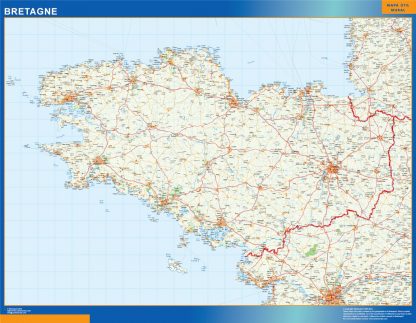 Mapa Bretagne en Francia gigante. Mapas grandes para Chile y América