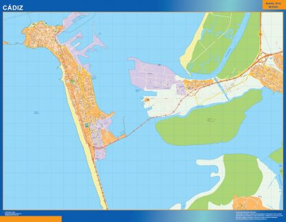 Mapa Cadiz callejero gigante. Mapas grandes para Chile y América