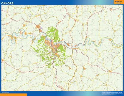 Mapa Cahors en Francia gigante. Mapas grandes para Chile y América