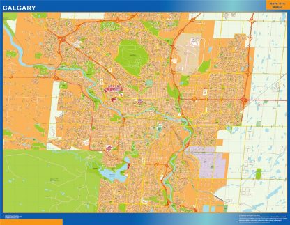 Mapa Calgary en Canada gigante. Mapas grandes para Chile y América
