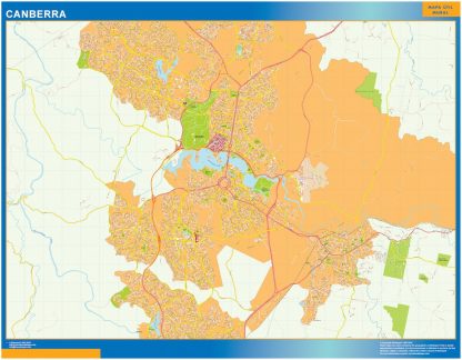 Mapa Canberra Australia gigante. Mapas grandes para Chile y América
