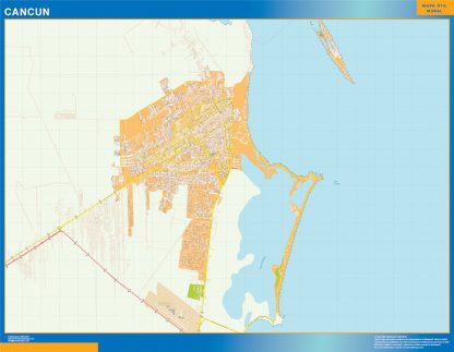 Mapa Cancun en Mexico gigante. Mapas grandes para Chile y América